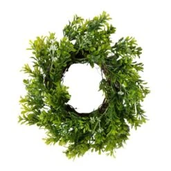 9" Green Mini Boxwood Wreath With Flowers By Ashland®