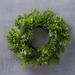 9" Green Mini Boxwood Wreath With Flowers By Ashland® -Michaels 10628624 22