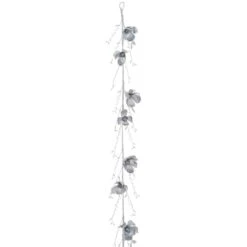 6ft. Metallic Silver Magnolia Garland -Michaels D233898S 1 1