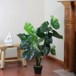 Northlight 4 Ft. Two-Tone Potted Wide Taro Leaf Plant -Michaels D236732S 4