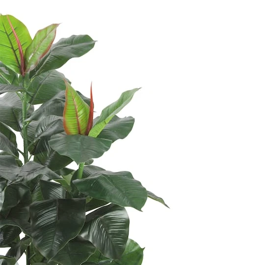 Northlight 4ft. Potted Artificial Rubber Plant 6 Northlight 4ft. Potted Artificial Rubber Plant - Image 4