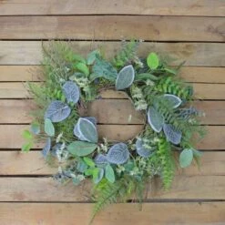 Northlight 22" Green Eucalyptus, Ivy & Fern Wreath 8 Northlight 22" Green Eucalyptus, Ivy & Fern Wreath -Michaels D237015S 2