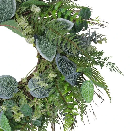 Northlight 22" Green Eucalyptus, Ivy & Fern Wreath 6 Northlight 22" Green Eucalyptus, Ivy & Fern Wreath - Image 4