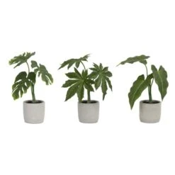 Melrose Green Potted Foliage Set, 10", 10.5" & 11.5"
