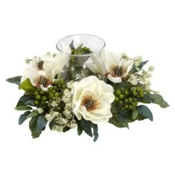 6.5" White Magnolia Silk Flower Candelabrum -Michaels D251195S 12