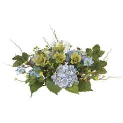 9" Blue Hydrangea Candelabrum Centerpiece