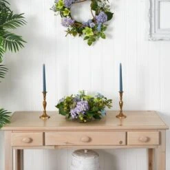 9" Blue Hydrangea Candelabrum Centerpiece -Michaels D251198S 12