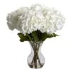 23" White Large Hydrangea Silk Flower Arrangement In Vase 1 23" White Large Hydrangea Silk Flower Arrangement In Vase -Michaels D251398S 11