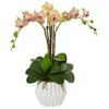 22" Cream & Purple Moth Orchid Silk Arrangement In White Vase -Michaels D251402S 11