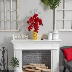 3ft. Red Moth Orchid Arrangement In Gold Vase 8 3ft. Red Moth Orchid Arrangement In Gold Vase -Michaels D251431S 12