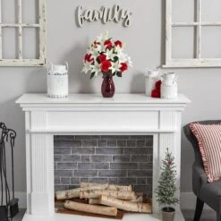 21" Red Roses & White Lilies Arrangement In Red Vase 8 21" Red Roses & White Lilies Arrangement In Red Vase -Michaels D251433S 12