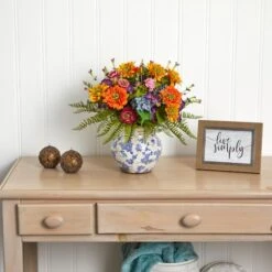 15" Mixed Floral Arrangement In Floral Vase -Michaels D251456S 13