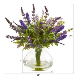 16" Lavender Bouquet Arrangement In Vase -Michaels D251458S 12