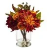 12" Dahlia & Mum Arrangement With Glass Vase -Michaels D251463S 11