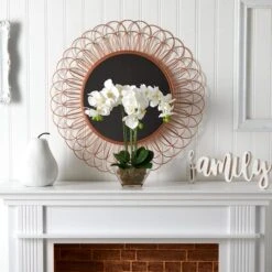 22" White Triple Orchid In Glass Vase 11 22" White Triple Orchid In Glass Vase -Michaels D251464S 14