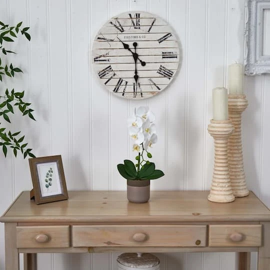 19" White Orchid In Ceramic Pot 7 19" White Orchid In Ceramic Pot - Image 5