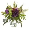 14” Hydrangea & Berry Arrangement In Glass Vase -Michaels D251467S 11