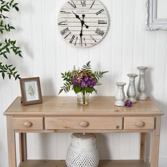 14” Hydrangea & Berry Arrangement In Glass Vase 5 14” Hydrangea & Berry Arrangement In Glass Vase - Image 3