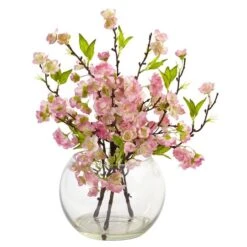 14" Cherry Blossom Arrangement In Glass Vase -Michaels D251470S 11 1