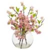 14" Cherry Blossom Arrangement In Glass Vase -Michaels D251470S 11