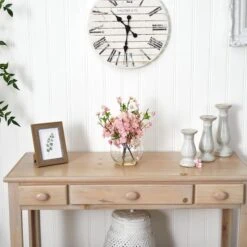 14" Cherry Blossom Arrangement In Glass Vase -Michaels D251470S 15