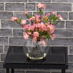 14" Cherry Blossom Arrangement In Glass Vase -Michaels D251470S 16