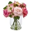 10" Rose & Berry Arrangement In Glass Vase 2 10" Rose & Berry Arrangement In Glass Vase -Michaels D251471S 11