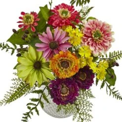 15" Mixed Floral Arrangement In Glass Vase 7 15" Mixed Floral Arrangement In Glass Vase -Michaels D251472S 2