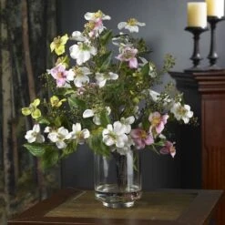 15" Dogwood Arrangement In Vase -Michaels D251482S 2