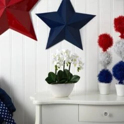 15" Phalaenopsis Arrangement In White Bowl Vase 15 15" Phalaenopsis Arrangement In White Bowl Vase -Michaels D251483S 6