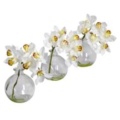 8" Cymbidium Arrangement In Vase, 3ct. 6 8" Cymbidium Arrangement In Vase, 3ct. -Michaels D251485S 1 1