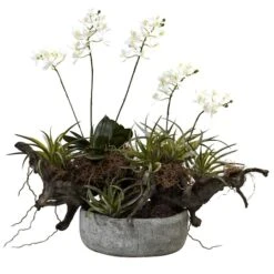 20" Orchid & Succulent Garden In Decorative Pot -Michaels D251492S 11 1