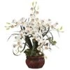 30" White Silk Cymbidium Arrangement With Decorative Vase -Michaels D251501S 11