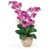 25" Double Phalaenopsis Silk Orchid Flower Arrangement In Ceramic Pot -Michaels D251507S 1