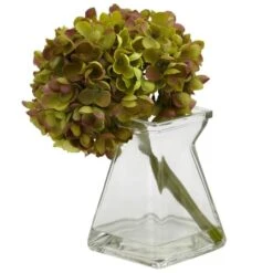 Green, Purple & White Hydrangea With Vase, 3ct. -Michaels D251511S 14