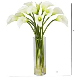 20" Mini Calla Lily Silk Flower Arrangement In Vase -Michaels D251513S 14
