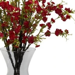 30" Red Cherry Blossoms Arrangement In Vase -Michaels D251515S 13