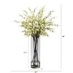38" White Giant Cherry Blossom Arrangement In Vase 13 38" White Giant Cherry Blossom Arrangement In Vase -Michaels D251518S 12
