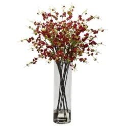 38" Red Giant Cherry Blossom Arrangement In Vase -Michaels D251519S 11 1