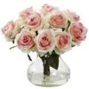 11" Pink & White Rose Arrangement In Vase 2 11" Pink & White Rose Arrangement In Vase -Michaels D251529S 11