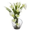 15.5" Calla Lily Arrangement In Clear Glass Vase -Michaels D251552S 11