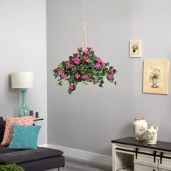 24" Pink Bougainvillea Hanging Basket -Michaels D251624S 18