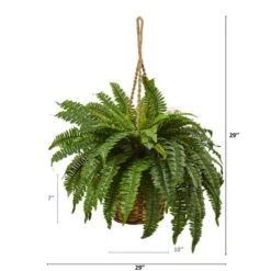 29" Boston Fern In Hanging Basket -Michaels D251653S 5