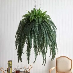 50” Giant Boston Fern In Hanging Cone Basket -Michaels D251654S 13