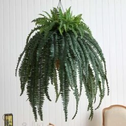 50” Giant Boston Fern In Hanging Cone Basket -Michaels D251654S 14