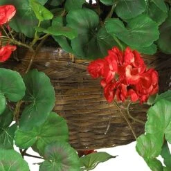 24" Red Geranium In Hanging Basket -Michaels D251660S 13