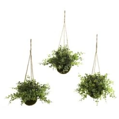 9'' Eucalyptus, Maiden Hair & Berry Hanging Basket, 3ct. -Michaels D251666S 1 1