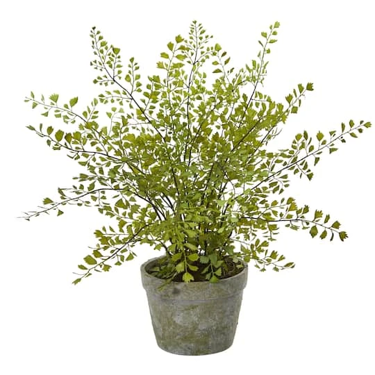 13" Maiden Hair Artificial Plant In Decorative Planter 4 13" Maiden Hair Artificial Plant In Decorative Planter - Image 2