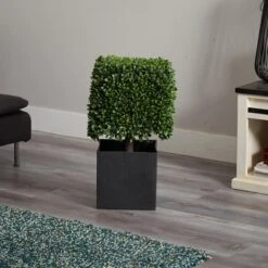 27" Boxwood Artificial Plant In Black Planter -Michaels D251694S 14