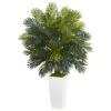 4ft. Areca Palm Artificial Plant In White Tower Planter